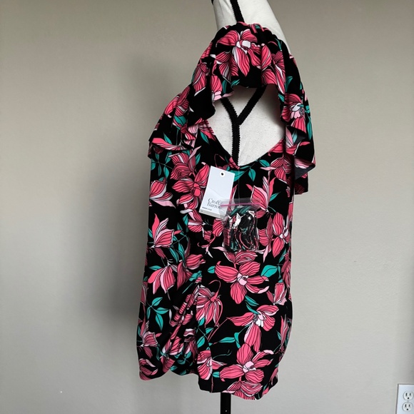 Croft & Barrow Tankini Top Off The Shoulder Floral Women's Plus Size 1X NWT - Picture 2 of 4